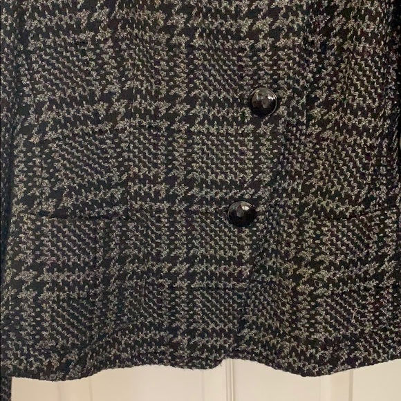 Talbots black plaid tweed blazer sz 10 - Picture 5 of 8